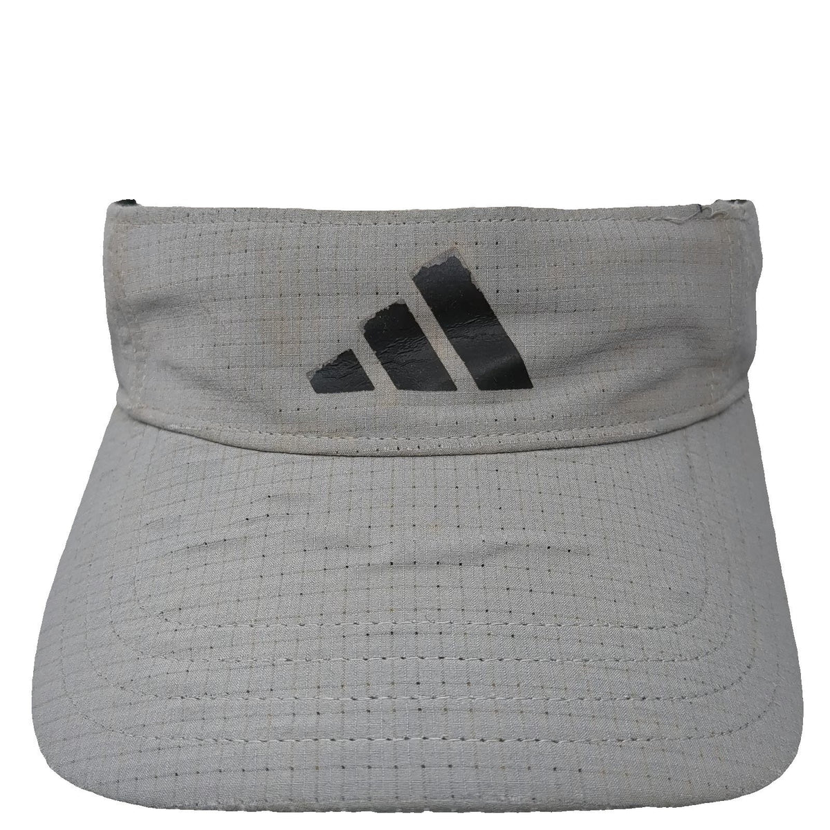 Adidas Visor Gray One Size Performance Logo Sport Hat Adjustable Strap Golf
