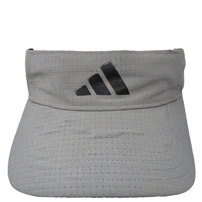 Adidas Visor Gray One Size Performance Logo Sport Hat Adjustable Strap Golf