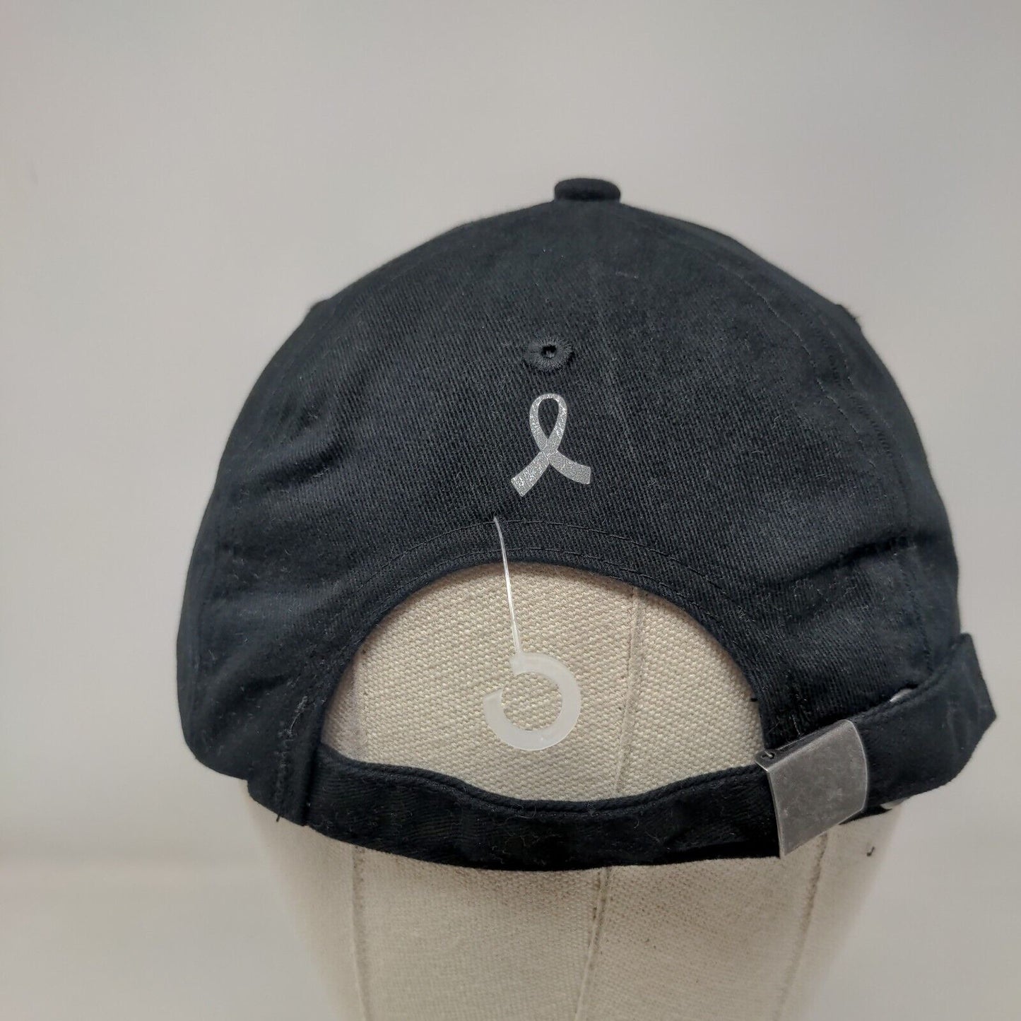 Pink Heart Breast Cancer Awareness Slideback Hat Black OS Adjustable Cotton