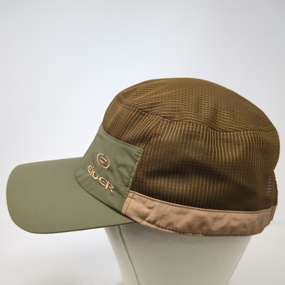 Eider Army Cap Green Brown One Size Mesh Flat Brim Performance Outdoor Hat