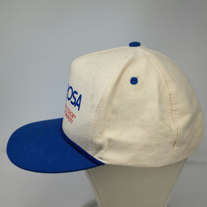 Mohr's Ponderosa Paint 5 Panel White Blue Snapback Hat One Size Braided Rope