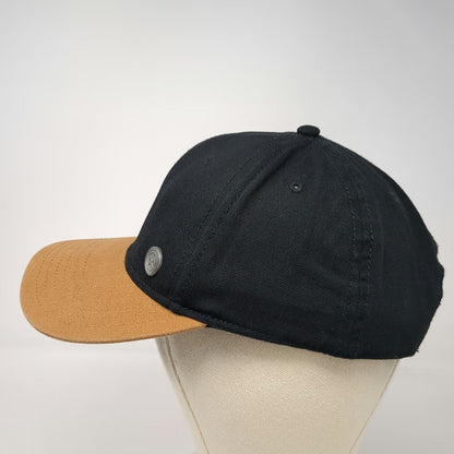 George Baseball Cap Black One Size Two Tone Brown Metal Pin Strapback Canvas Hat