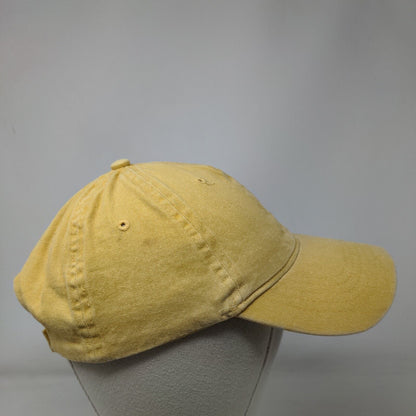 Unbranded Strapback Hat Yellow One Size Adjustable Vented Holes 6 Panel Blank