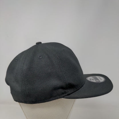 New Era Snapback Hat Black One Size Solid 6 Panel Vent Holes Blank