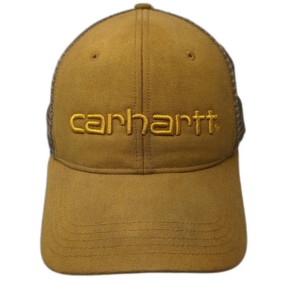 Carhartt Trucker Hat Brown One Size Mesh Back Snapback Embroidered Logo Workwear