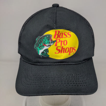 Bass Pro Shops Snapback Trucker Hat Black OSFM Gone Fishing Adjustable