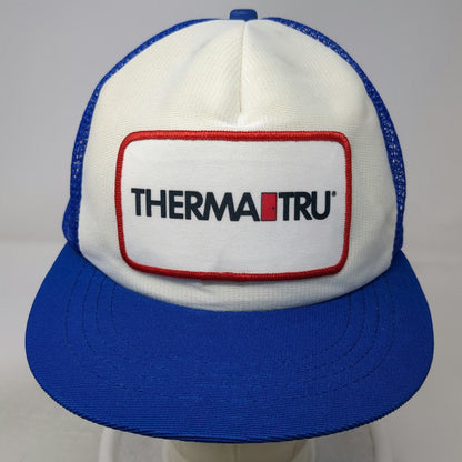 Therma-Tru Doors Trucker Hat Blue One Size Mesh Snapback Made In USA Patch