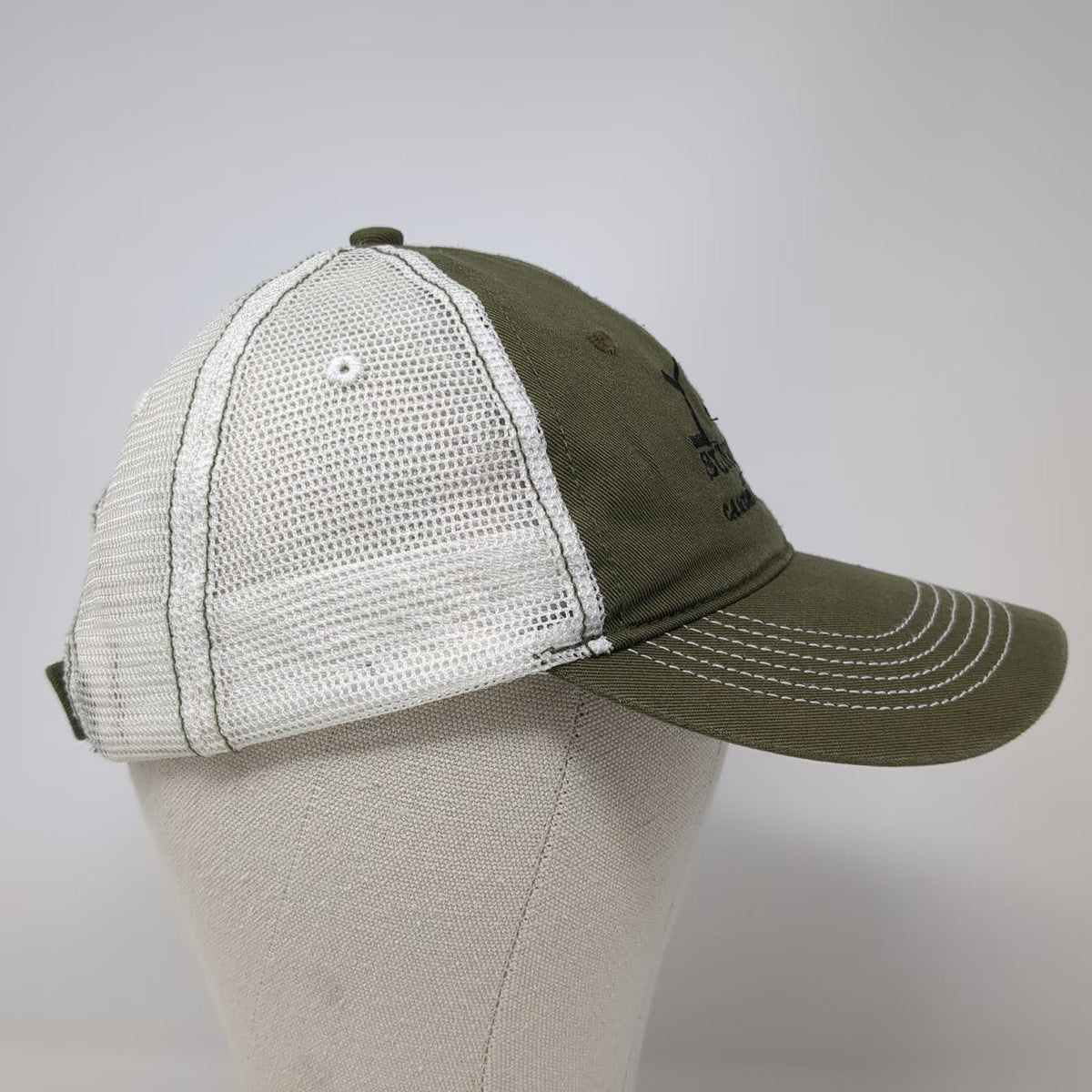 District Baseball Cap Green One Size Sun Ranch Montana Mesh Strapback Hat Stitch