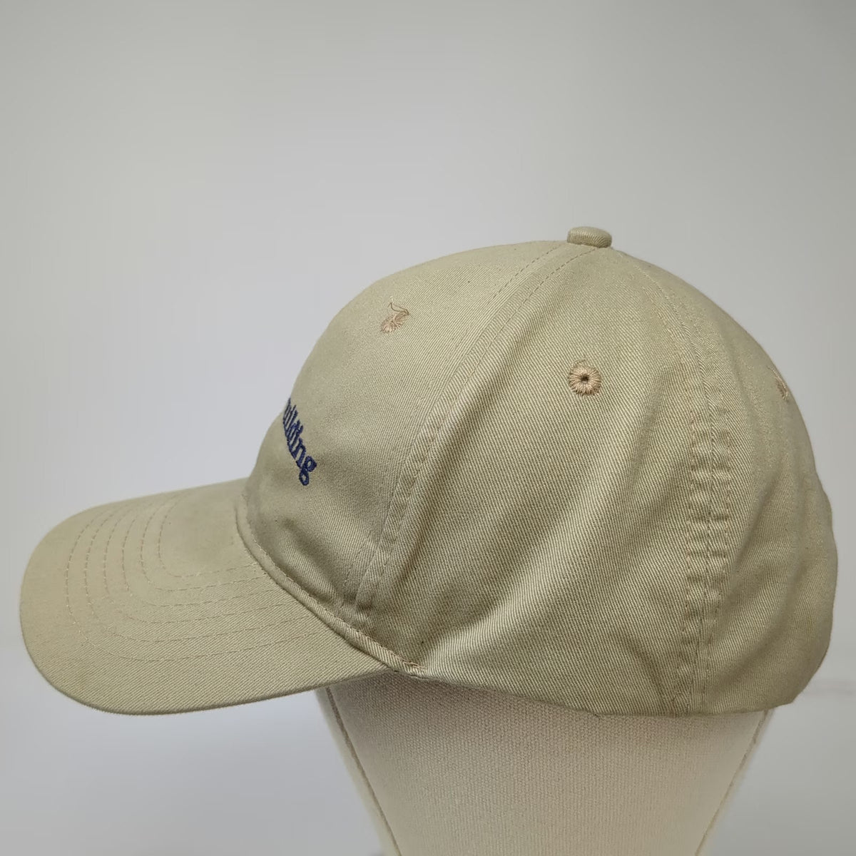 HeadShot Fine Homebuilding Baseball Cap Beige Blue One Size Slideback Cotton Hat
