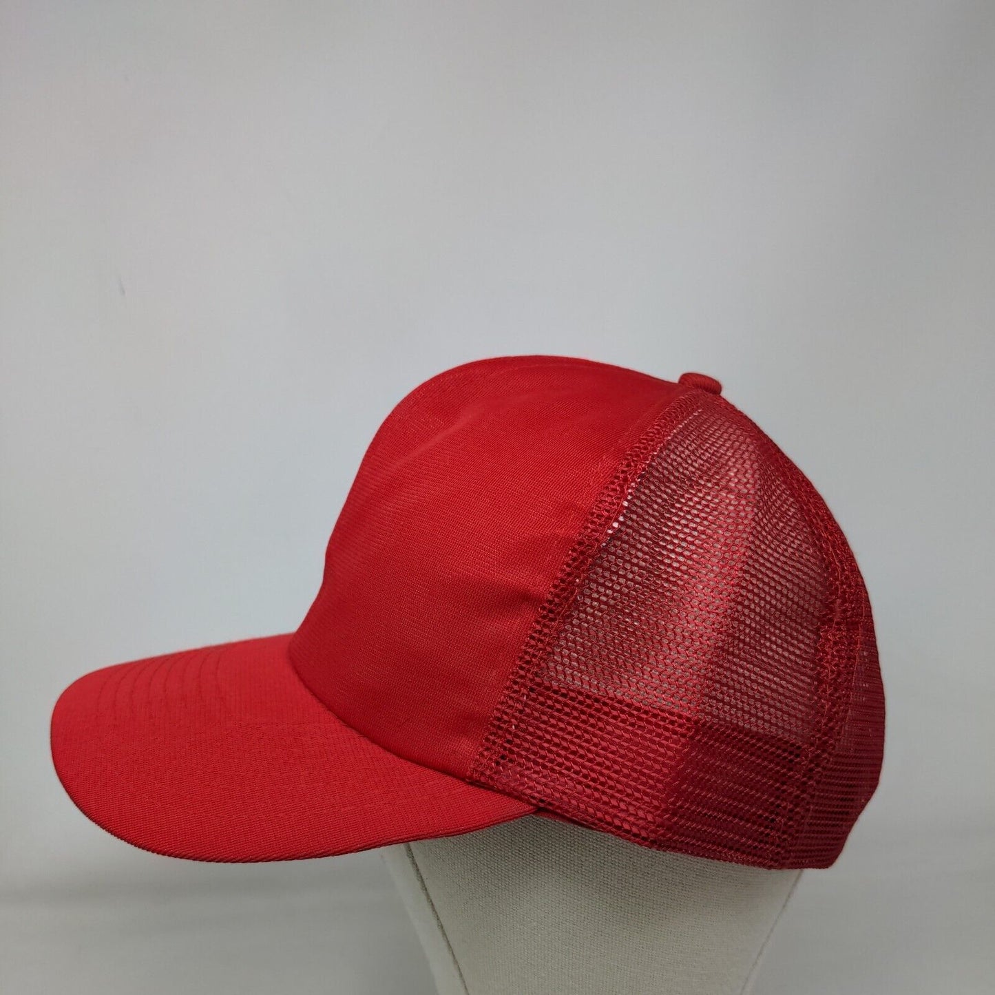 Unbranded Snapback Trucker Hat Red OSFA Adjustable Mesh Back Blank Polyester