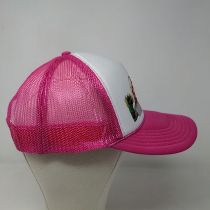 Otto Women's Snapback Mesh Back Hat Pink OSFM Graphic She Loves Puppets Funny