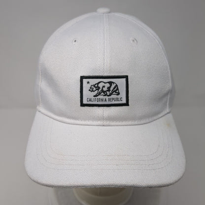 California Republic Bear Strapback Hat White OSFA Solid Embroidered