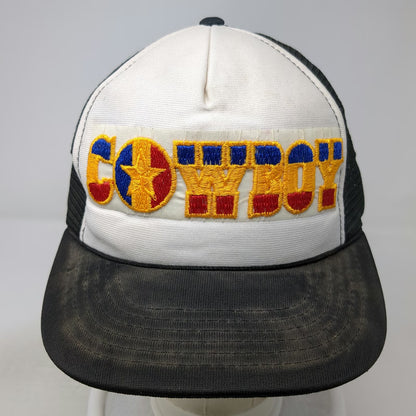 Youngan Cowboy Star Patch Trucker Hat Black Vintage Mesh Snapback Foam Front