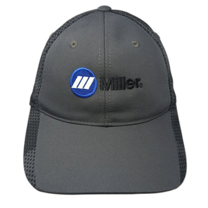 Sport-Tek Miller Welding Logo Gray Baseball Cap One Size Strapback Mesh Hat