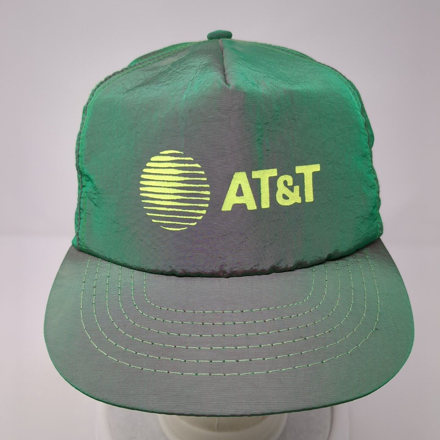 AT&T Snapback Hat Green One Size Adjustable Solid Outdoor Royce's