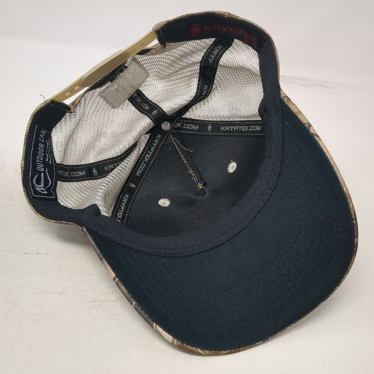 Kryptek Trucker Hat Brown Beige One Size Mesh Back Camo USA Flag Snapback