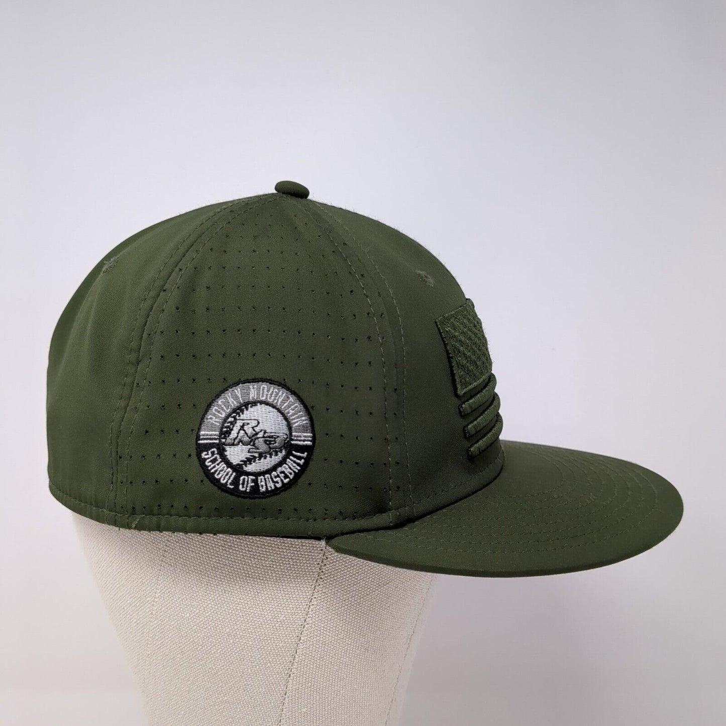 USA Flag Fitted Hat Green Medium Embroidered Patriotic The Game Pro