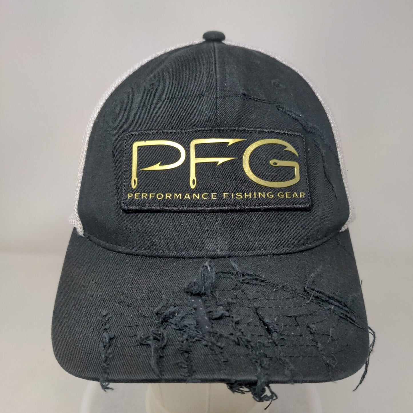 Columbia PFG Performance Fishing Gear Fitted Mesh Back Trucker Hat L/XL Black