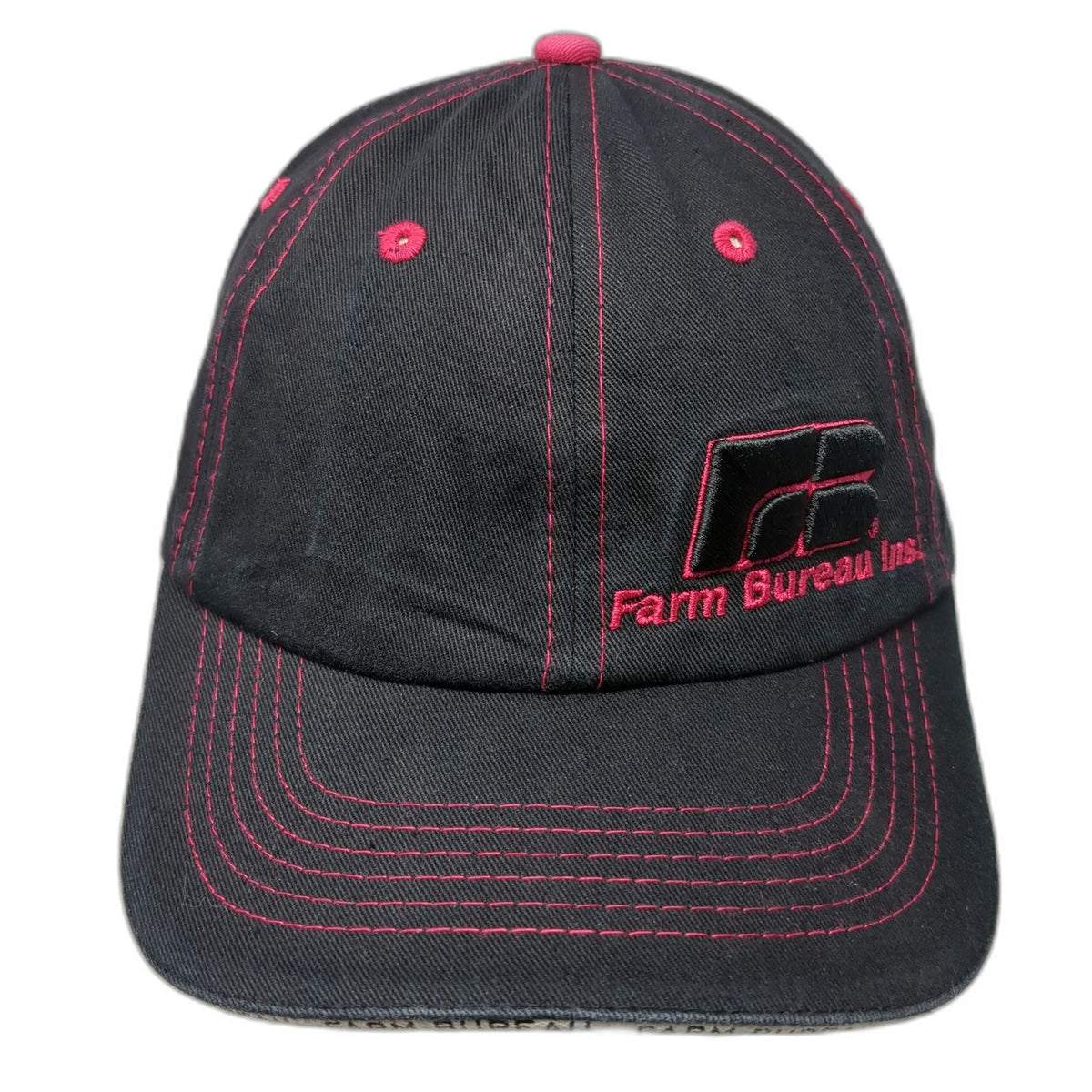Buck's Bags Baseball Cap Black One Size Farm Bureau Ins Idaho Pink Stitching Hat