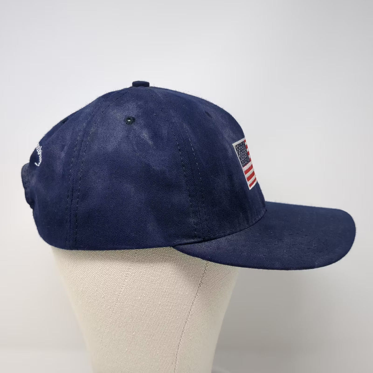 American Needle Blue Snapback Hat American Flag Pientka USA Made Vintage