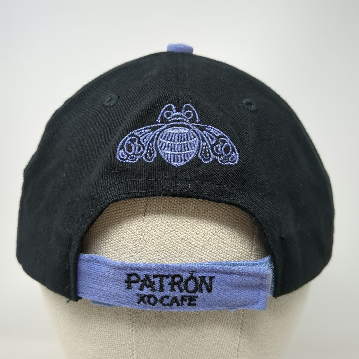 Patron XO Cafe Baseball Cap Black One Size Purple Embroidery Bee Strapback Hat