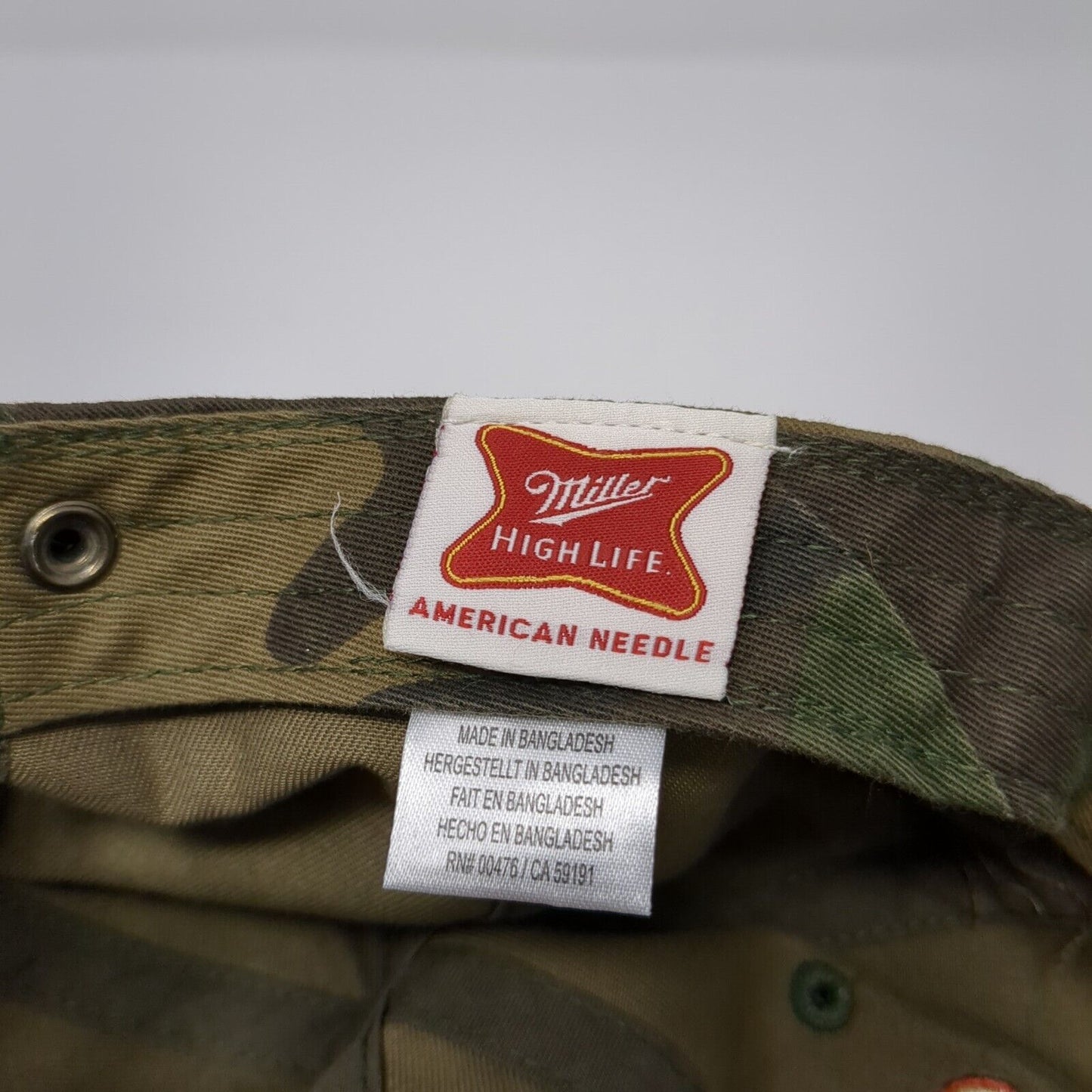 Miller High Life Slideback Hat Camo OS Adjustable Embroidered American Needle