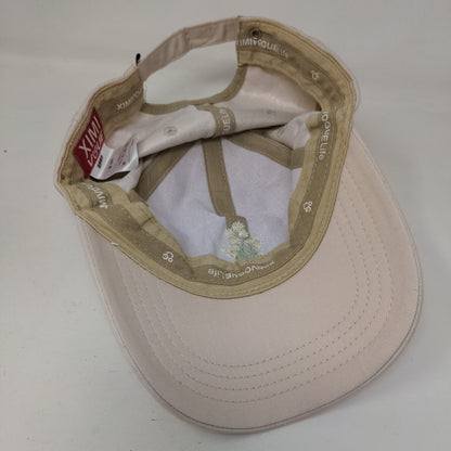 Ximi Vogue Slideback Hat Tan One Size Adjustable Embroidered Floral