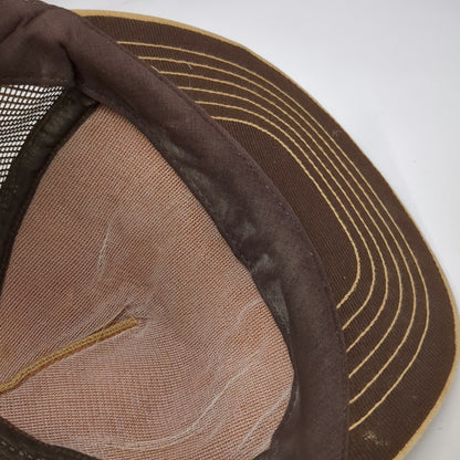 I/D/E/A Inc Trucker Hat Brown One Size Elk Snow Mesh Snapback Vegan Suede Patch
