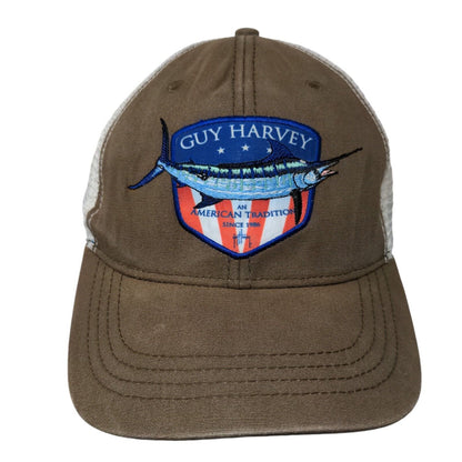 Guy Harvey Snapback Mesh Back Trucker Hat Brown One Size Colorblock