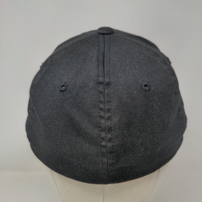 Flexfit Yupoong Fitted Hat Black Small-Medium Solid 6 Panel Blank