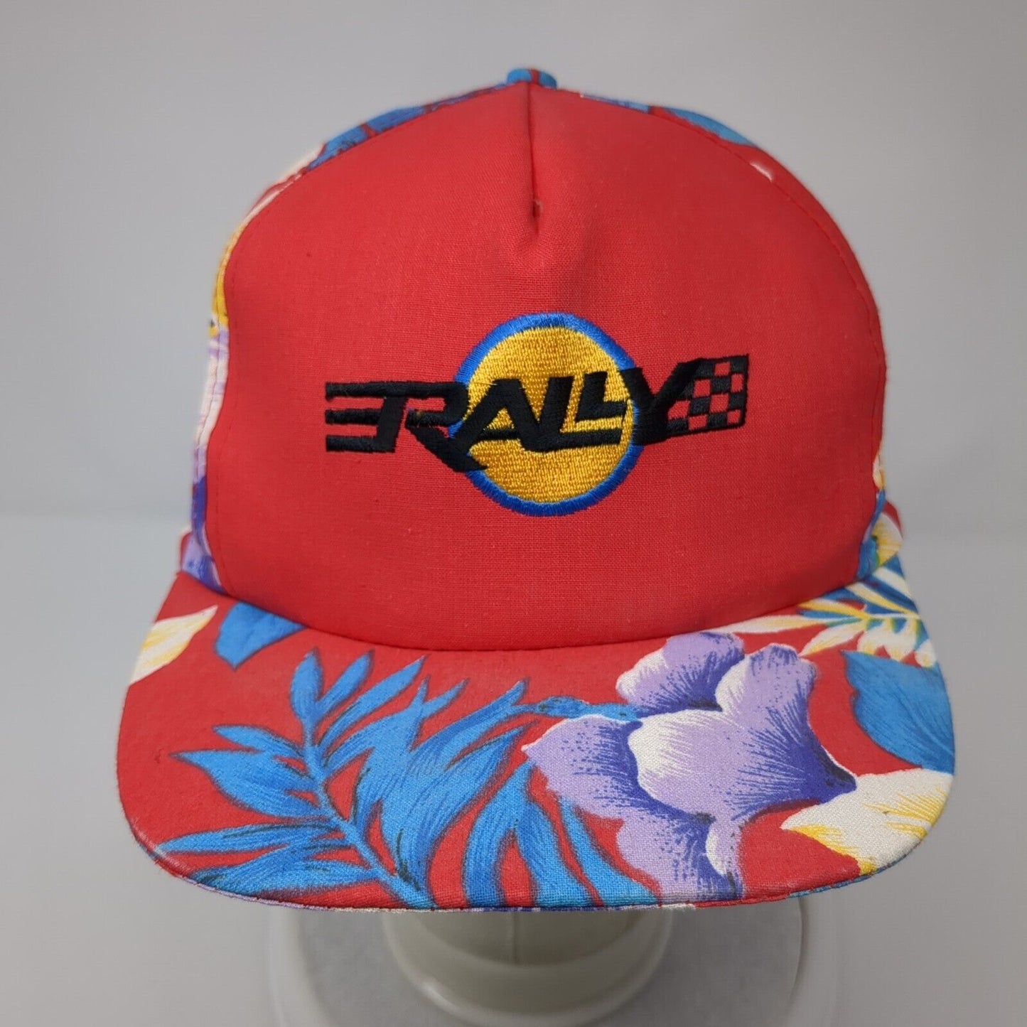 Rally Snapback Hat Multi One Size Adjustable Embroidered Floral Print Cotton