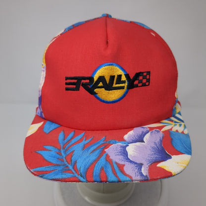 Rally Snapback Hat Multi One Size Adjustable Embroidered Floral Print Cotton