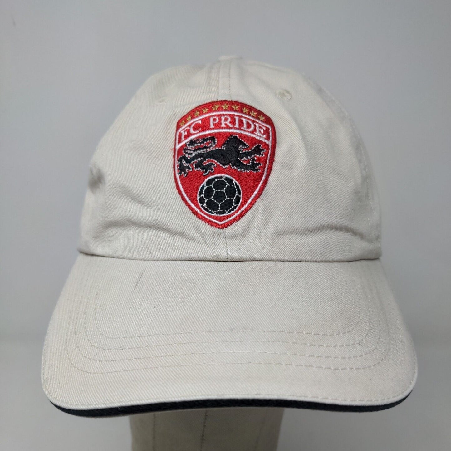 Port Authority Men's Strapback Hat Tan Embroidered FC Pride Logo