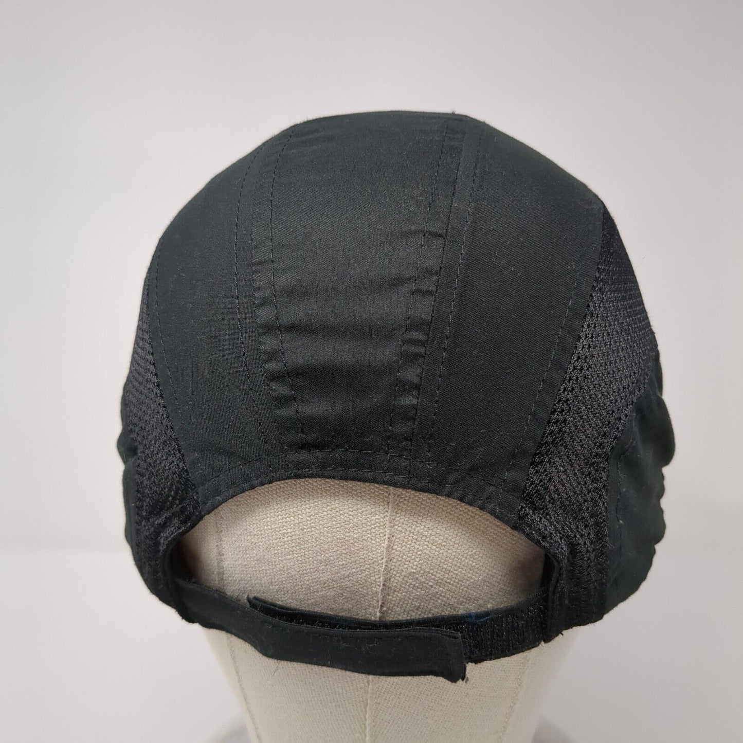 Unbranded Strapback 5 Panel Cap Black One Size Adjustable Embroidered Blank