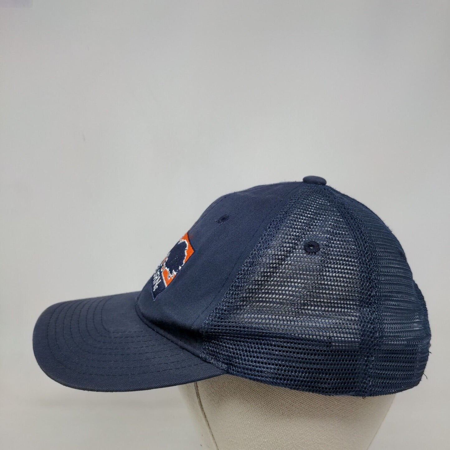 Auburn Snapback Mesh Back Trucker Hat Blue One Size Embroidered Zephyr