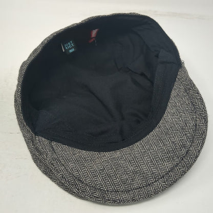 District Newsboy Cap Gray XL Wool Blend Herringbone Pattern Flat Driving Ivy Hat