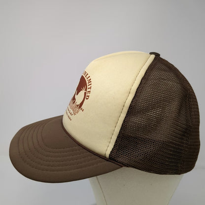 Ducks Unlimited Trucker Hat Brown Vintage Idaho Falls 1984 Mesh Snapback Rope