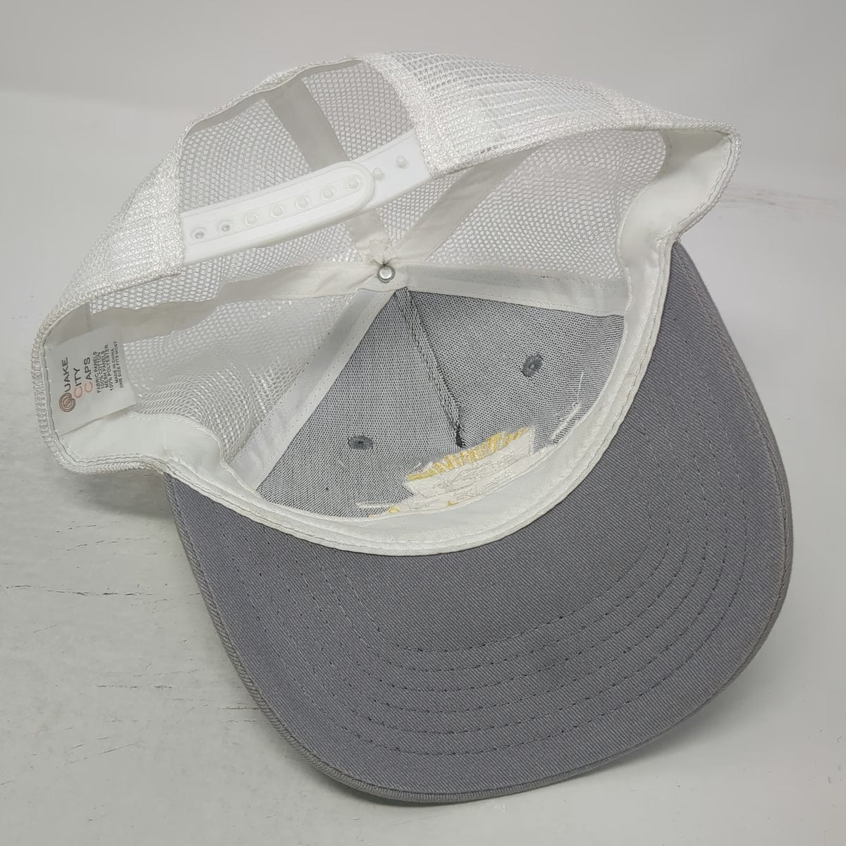 Quake City Caps 5 Panel Gray One Size Mesh Snapback Simplot Free Fryday Hat