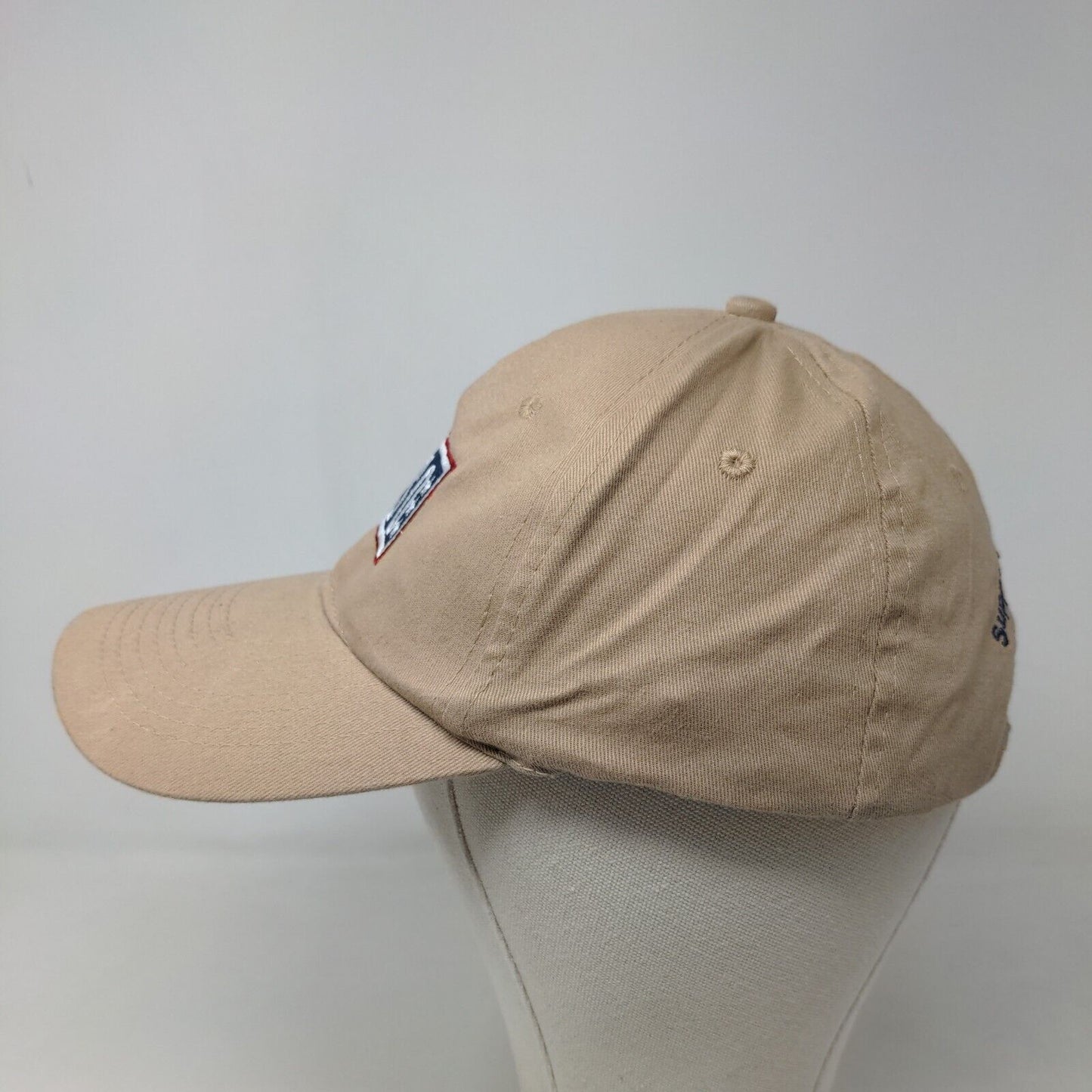 USO Men's Slideback Hat Tan Adjustable Embroidered Logo 100% Cotton