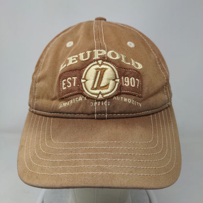 Leupold Est. 1907 Strapback Hat Brown Tan OSFA Embroidered Adjustable Strap