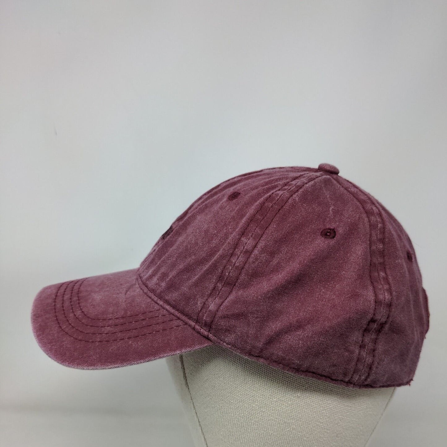 Nope Slideback Hat Red Burgundy Adjustable Embroidered 6 Panel Cotton