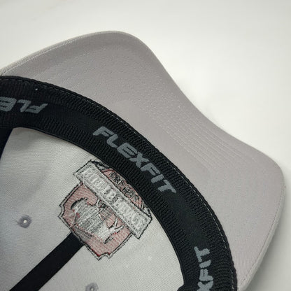 Port Authority Baseball Cap Gray M Butte Fence Bison Logo Mesh Back Fitted Hat
