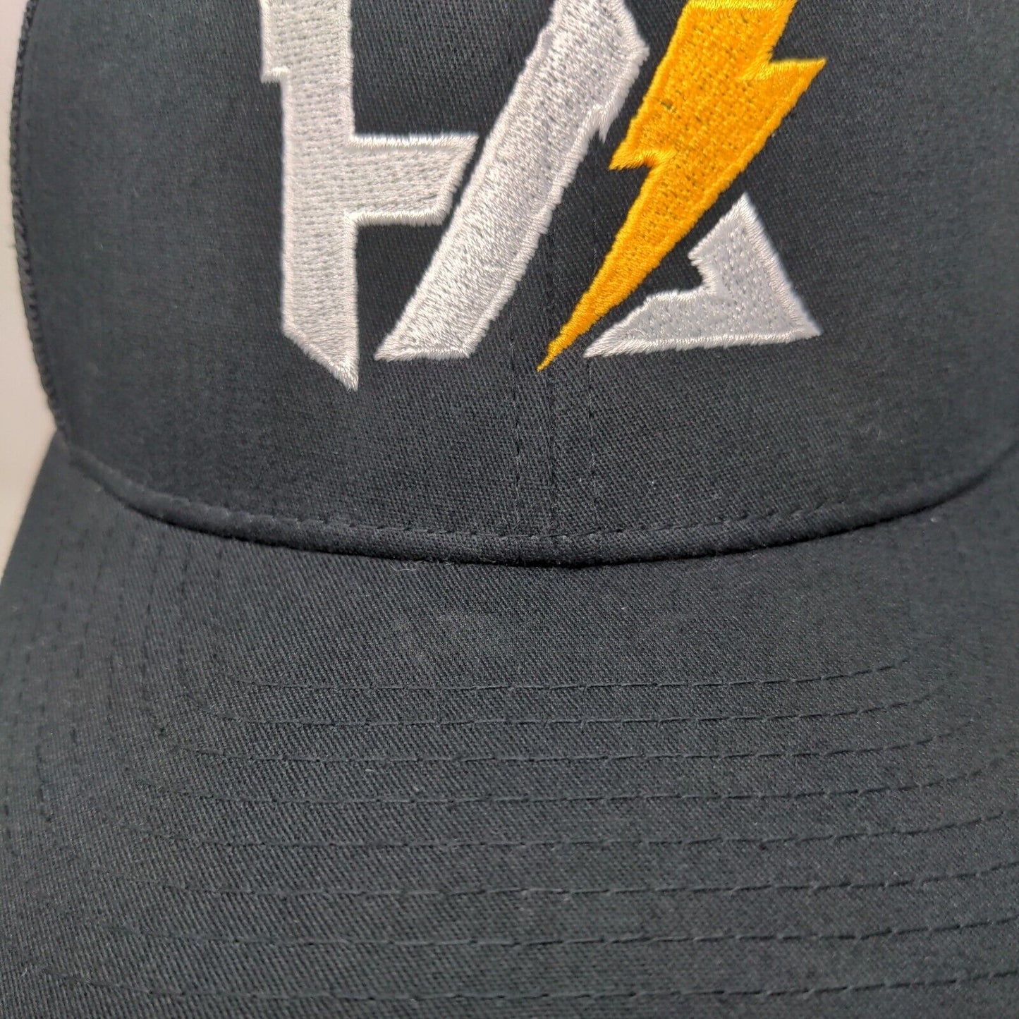 Lightning Bolt Snapback Trucker Hat Black OS Adjustable Mesh Back Richardson