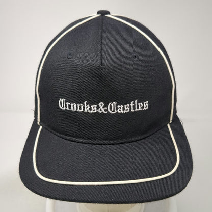 Crooks & Castles Snapback Black One Size Hat Contrast Piping Embroidered Logo