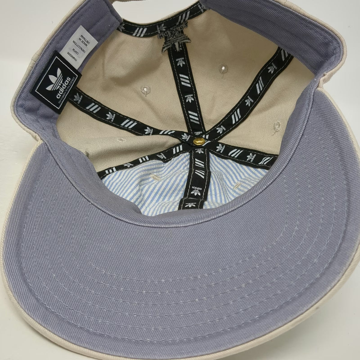Adidas Originals Trefoil Baseball Cap Beige One Size Slideback Cotton Logo Hat
