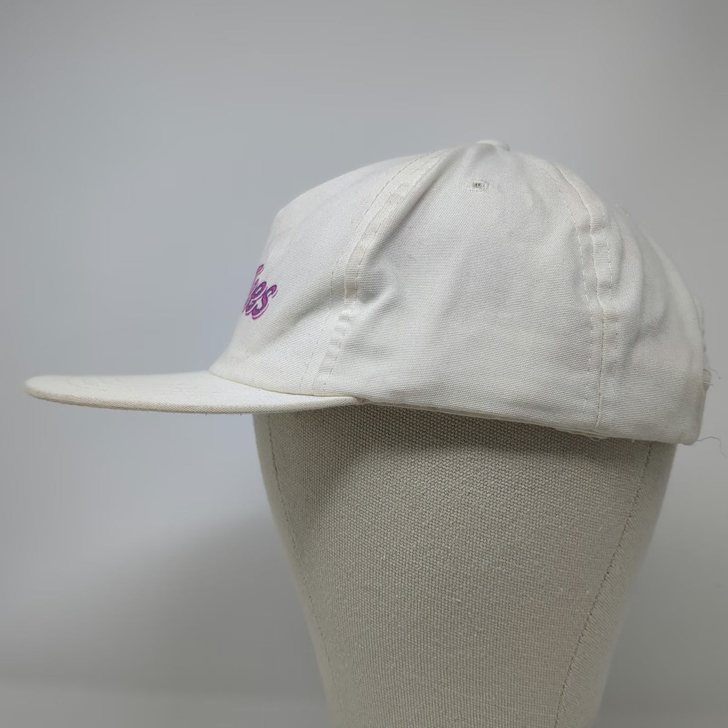 Yupoong 5 Panel White Hat One Size Tricky Tees Snapback Pink Purple Cotton