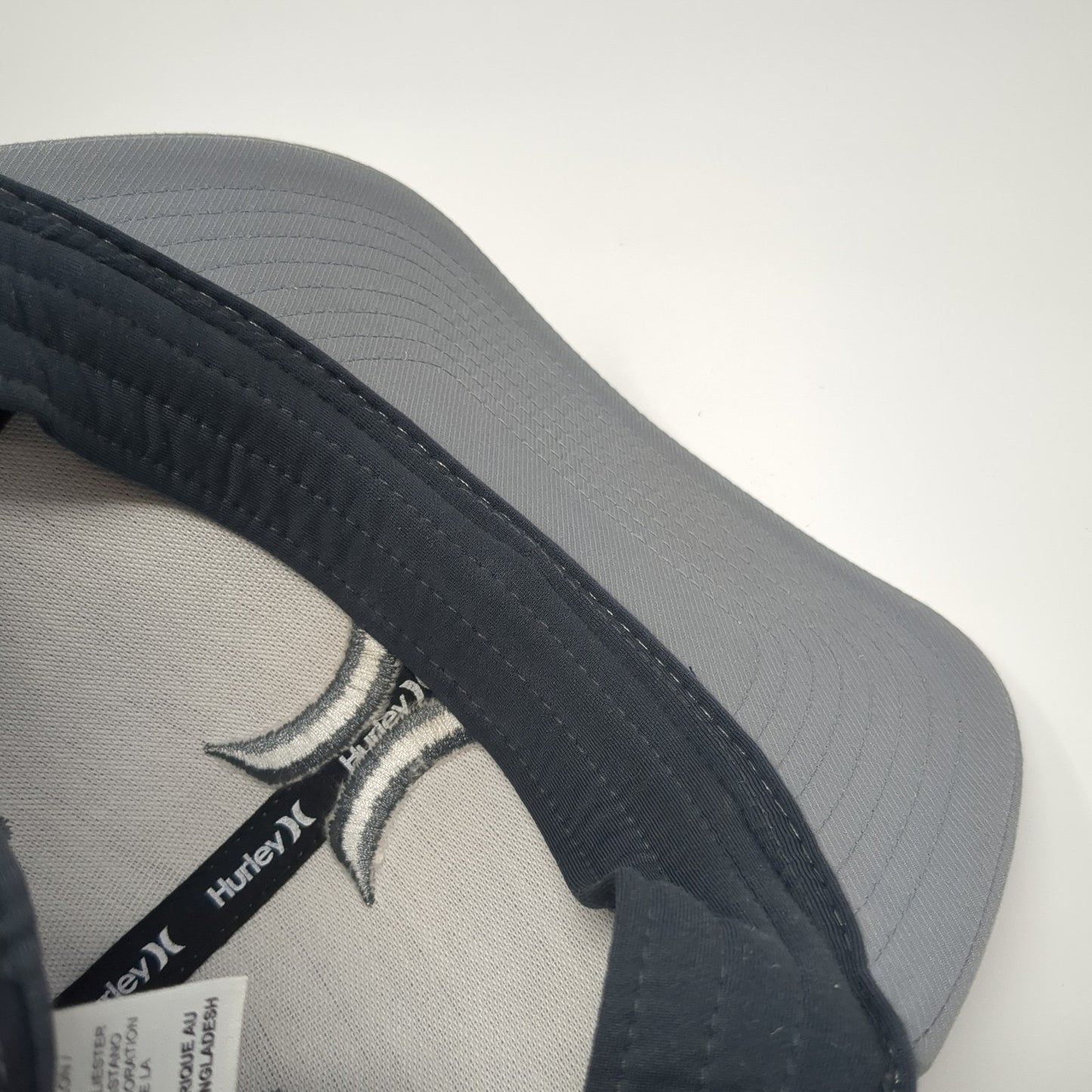 Hurley Logo Fitted Hat Gray Medium Solid Flexfit Embroidered Yupoong