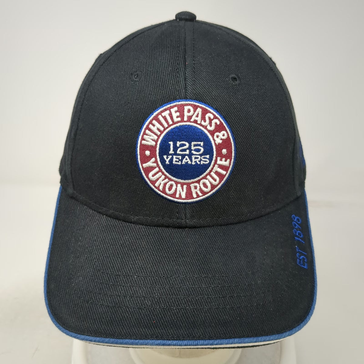 W.P. & Y.R. Baseball Cap Black One Size 125 Years Railway Anniversary Alaska Hat