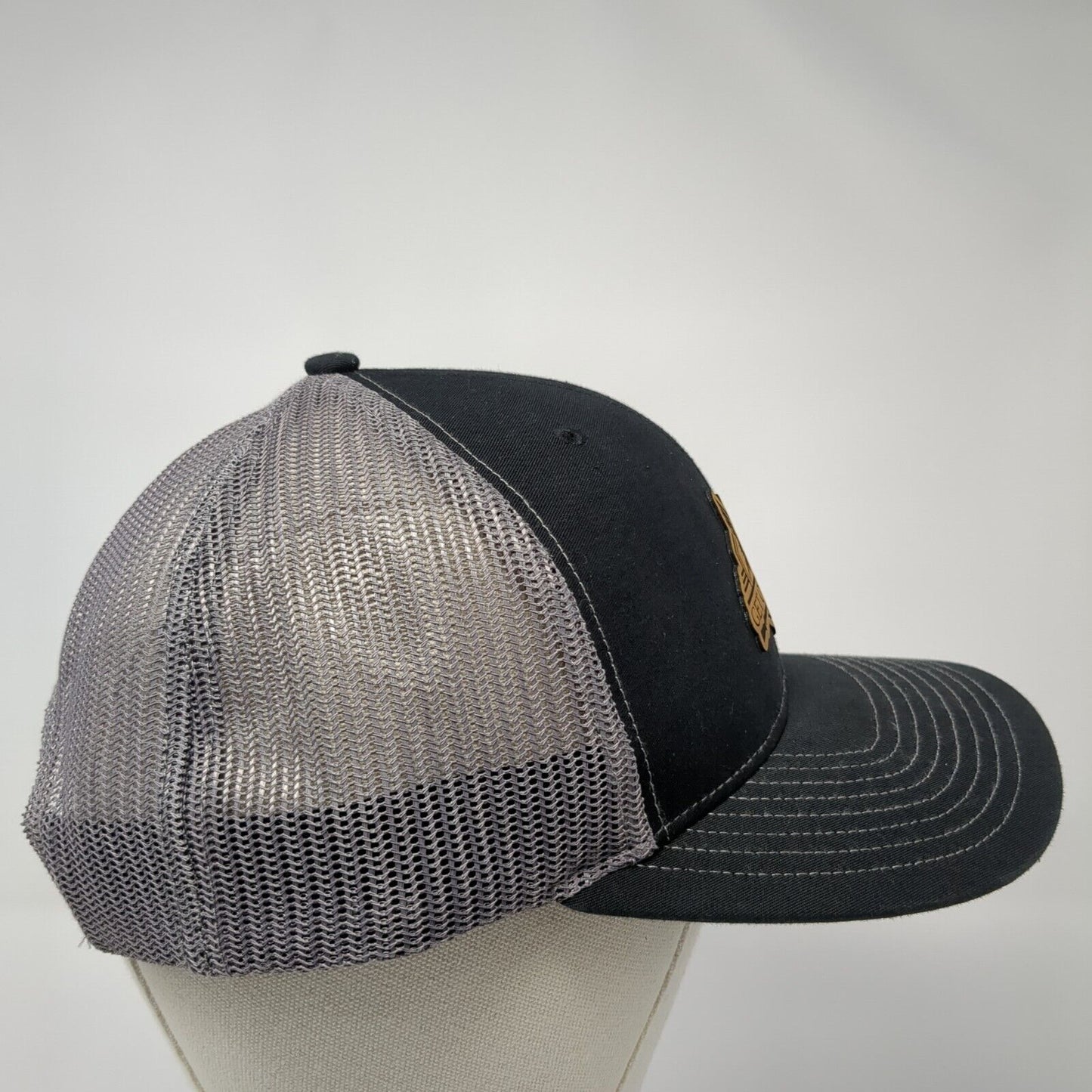 Get Outdoors Snapback Trucker Hat Black One Size Adjustable Mesh Back Richardson