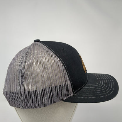 Get Outdoors Snapback Trucker Hat Black One Size Adjustable Mesh Back Richardson